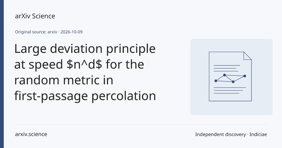 Large deviation principle at speed $n^d$ for the random metric in first ...