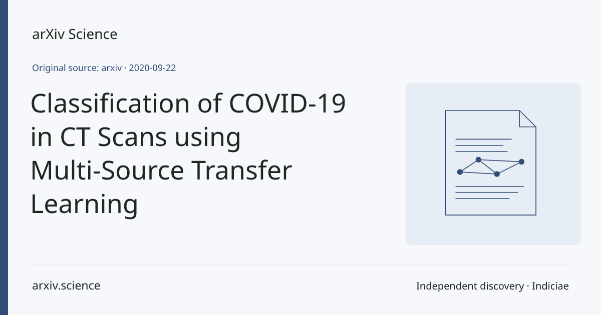 Robotics Transfer Learning Classification of COVID-19 in CT Scans using Multi-Source Transfer ...